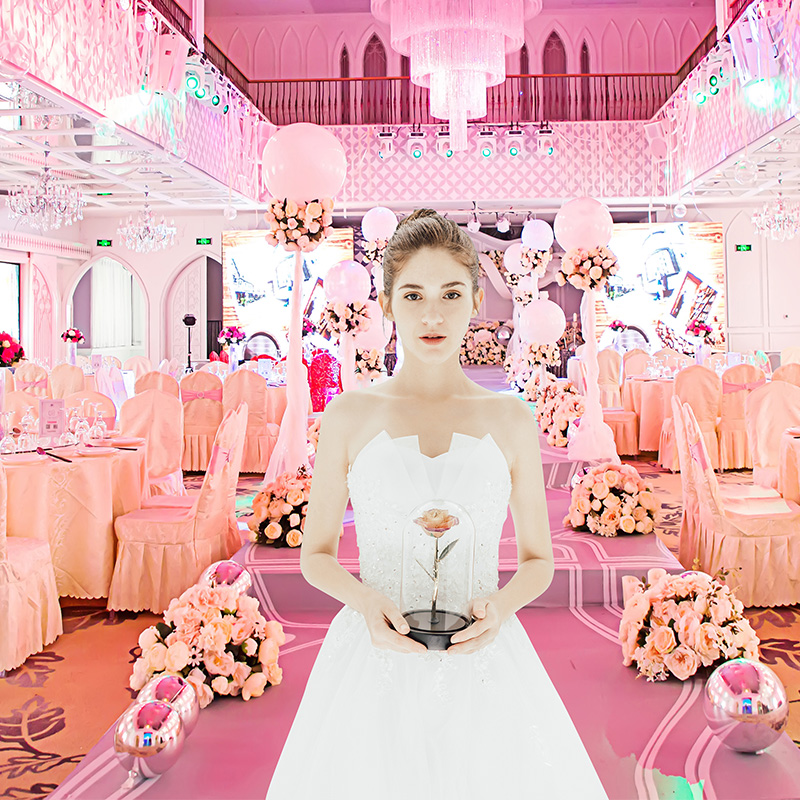 批发加工定制戴安娜淡绿色金玫瑰（玻璃盖）